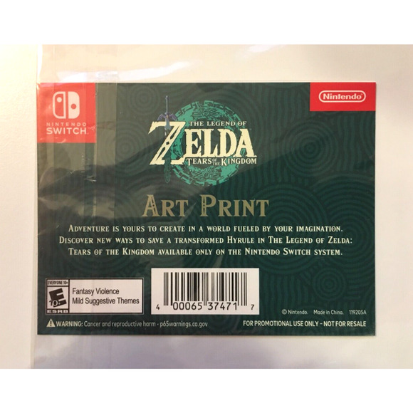 The Legend of Zelda Tears of the Kingdom Art Print Best Buy Exclusive US Seller - Picture 3 of 3